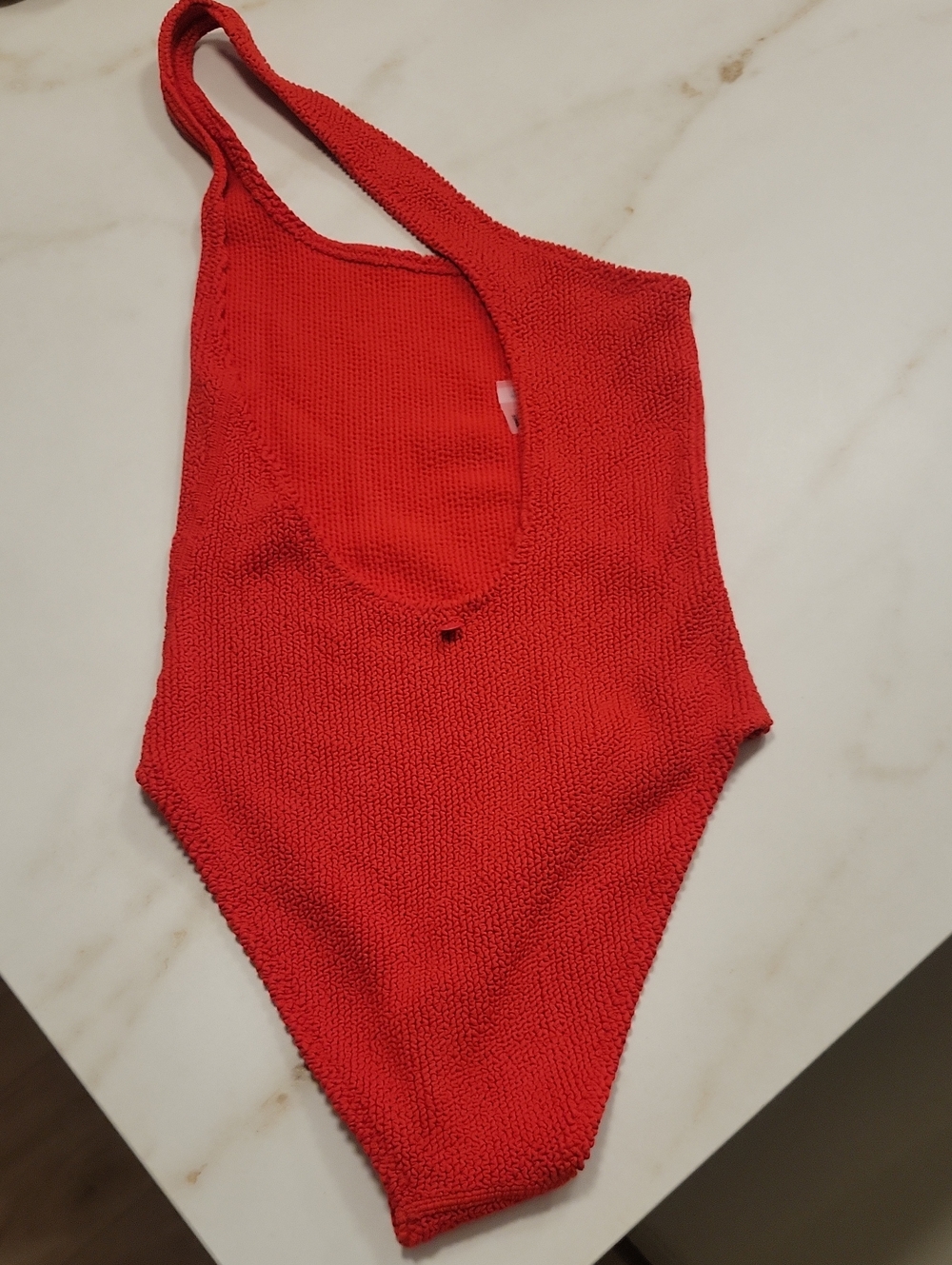 Victoria's Secret Swim One-Shoulder Red Crinkle Bathing suit Size M/L - Picture 5 of 5